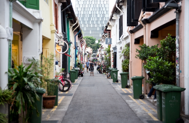 Woonwinkelen in Haji Lane, Singapore