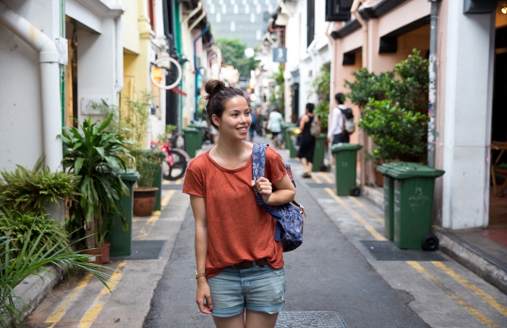 Woonwinkelen in Haji Lane, Singapore