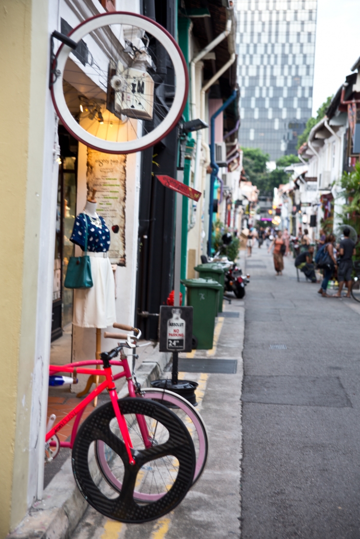 Woonwinkelen in Haji Lane, Singapore