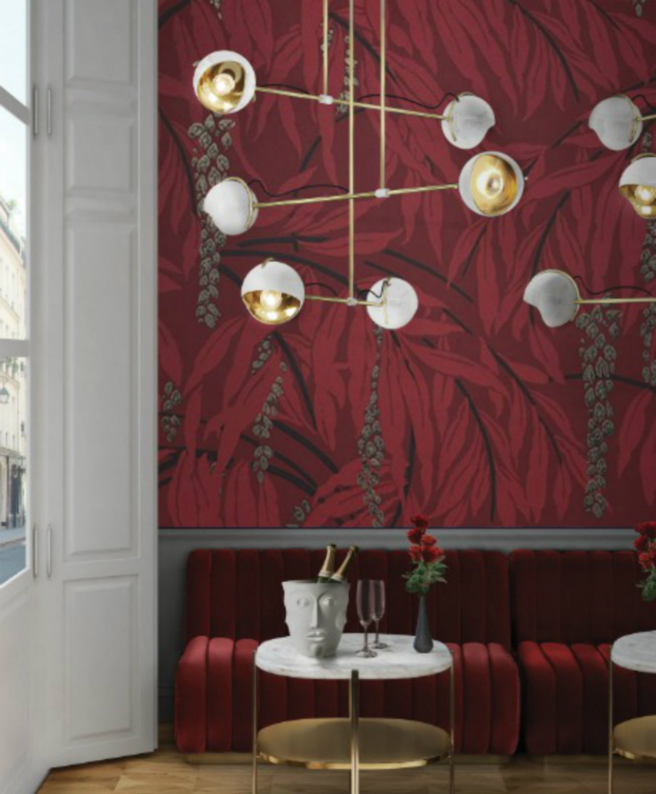 Valentine's Corner|Romantic Red Place with Art Deco Lamp