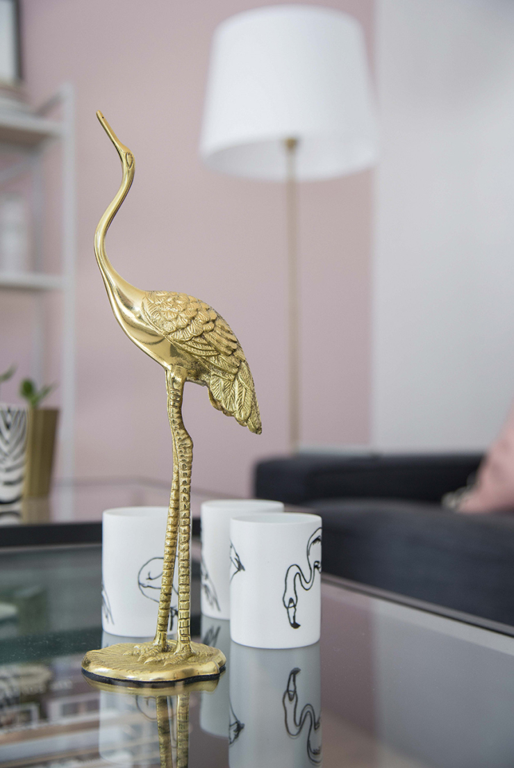 De (welbekende) gouden kraanvogel kocht ik bij H&M Home.