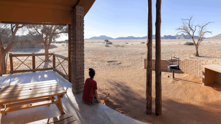 Slapen naast de woestijn in Namibie