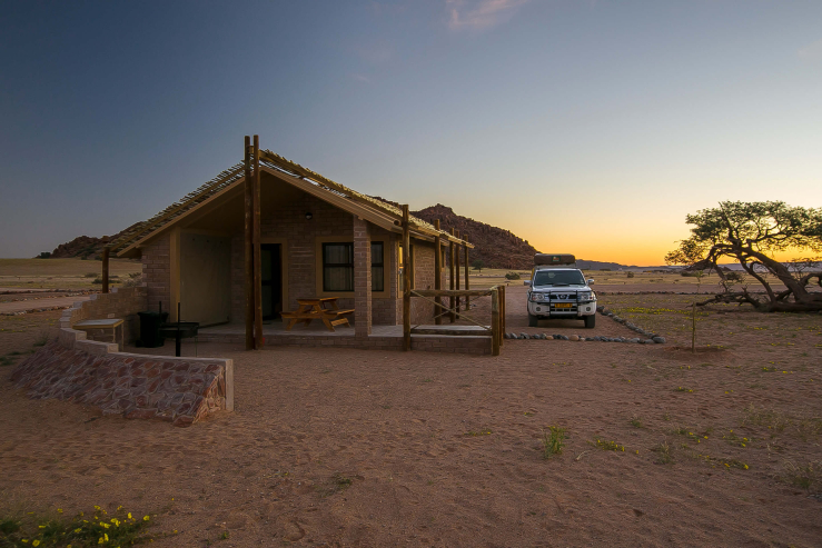 Slapen naast de woestijn in Namibie