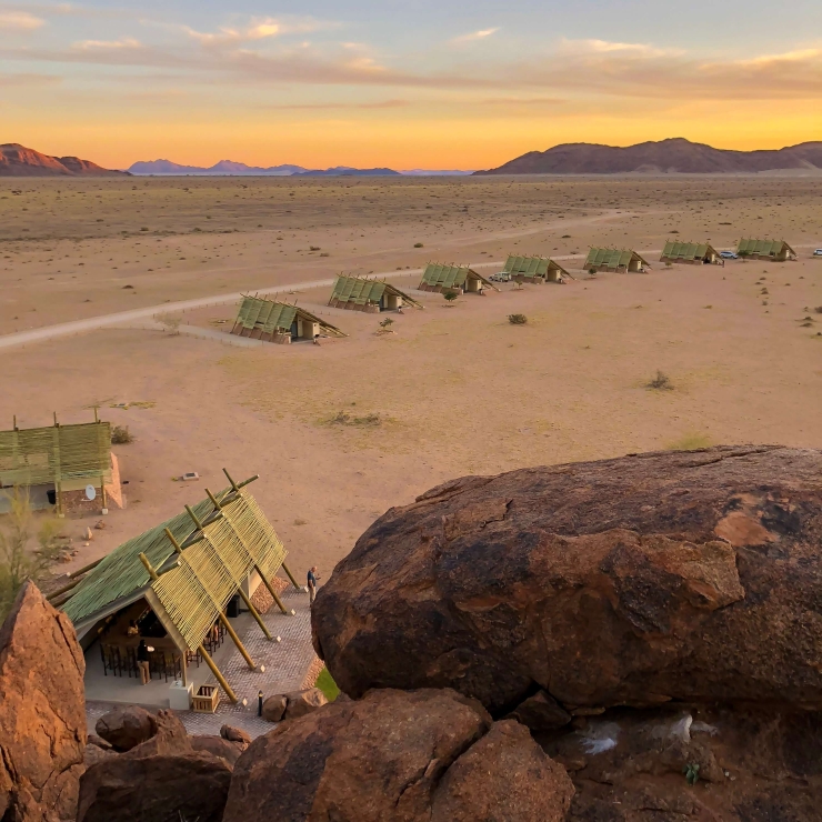 Slapen naast de woestijn in Namibie