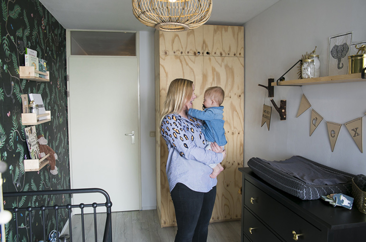 De babykamer vol jungle behang van Amanda