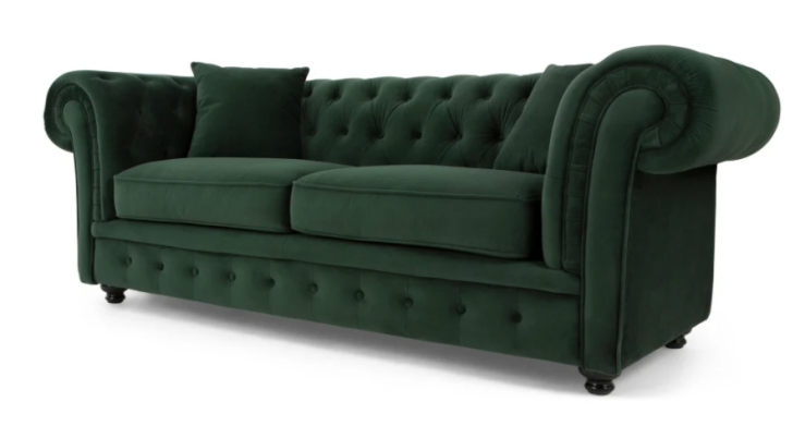 Woonfavorieten: leren loveseat + fluwelen chesterfield